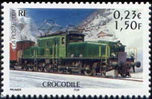 timbre N° 3407, Les légendes du rail : locomotive Crocodile