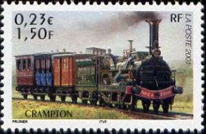 timbre N° 3408, Les légendes du rail : locomotive Crampton