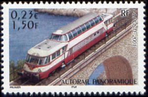 timbre N° 3413, Les légendes du rail : locomotive Autorail panoramique