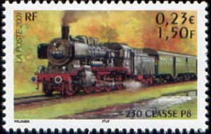 timbre N° 3414, Les légendes du rail : locomotive 230 Classe P8