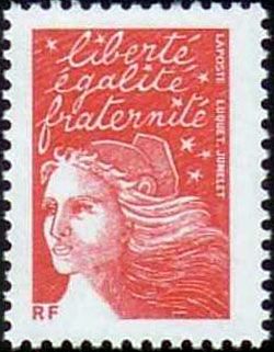 timbre N° 3417, Marianne de Luquet sans valeur faciale rouge