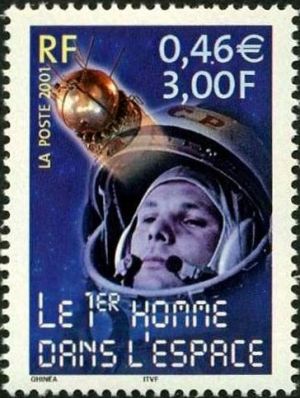 timbre N° 3425, Le siècle au fil du timbre : Sciences, Le 1er homme dans l'espace Youri Gagarine