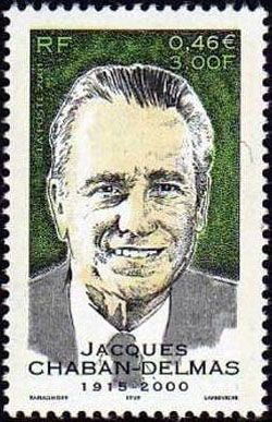timbre N° 3430, Jacques Chaban-Delmas (1915-2000)  homme d'État français et maire de Bordeaux de 1947 à 1995