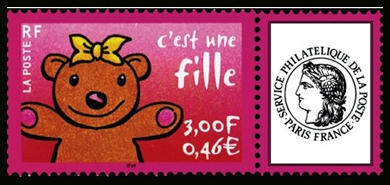 timbre N° 3432, Timbre pour naissance, C'est une fille