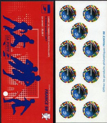 timbre N° BC3140, La bande carnet autoadhésif :  France 98 coupe du monde de football