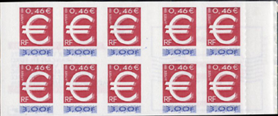timbre N° BC3215A, La bande carnet :  Le timbre Euro