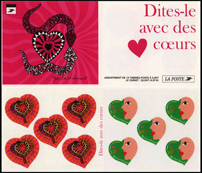 timbre N° BC3298A, La bande carnet : Saint Valentin - Cœur d'Yves Saint Laurent