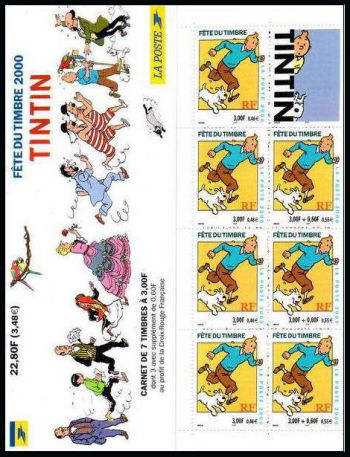 timbre N° BC3305, Fête du timbre Tintin et Milou personnages de bande dessinée de Georges Remi dit Hergé