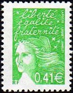 timbre N° 3448, Marianne de Luquet 0,41 € vert