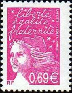 timbre N° 3454, Marianne de Luquet 0,69 € rose