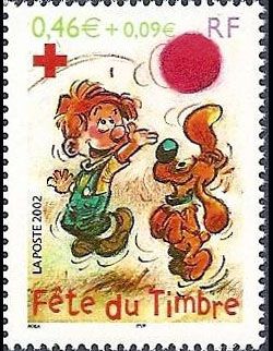 timbre N° 3468, Fête du timbre, personnage de bande dessinée Boule et Bill