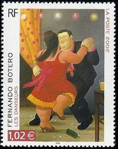 timbre N° 3482, « Les danseurs » tableau de Fernando Botero