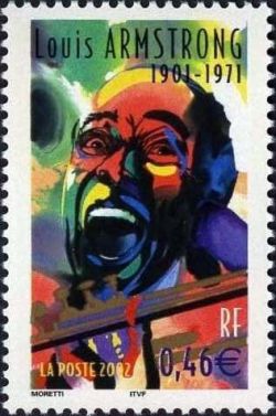timbre N° 3500, Grands interprètes de jazz, Louis Armstrong 1901-1971