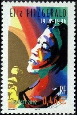timbre N° 3503, Grands interprètes de jazz, Ella Fitzgerald 1918-1996