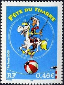 timbre N° 3546, Fête du timbre, Lucky Luke, bande dessinée créée par le dessinateur belge Morris