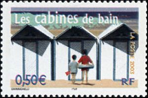 timbre N° 3559, La France à vivre, Les cabines de bain
