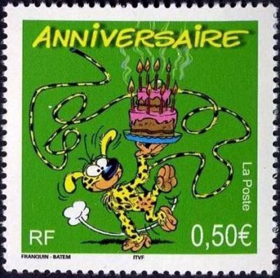  Timbre pour anniversaire <br>Le Marsupilami