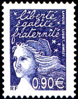 timbre N° 3573, Marianne du 14 Juillet 0,90 € outremer