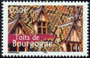 timbre N° 3597, La France à voir, Toits de Bourgogne