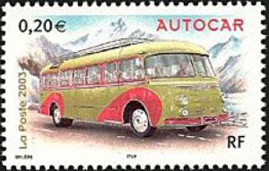 timbre N° 3609, Collection jeunesse : véhicules utilitaires, Autocar