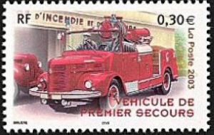 timbre N° 3618, Collection jeunesse : véhicules utilitaires, Voiture de pompiers - Premier secours
