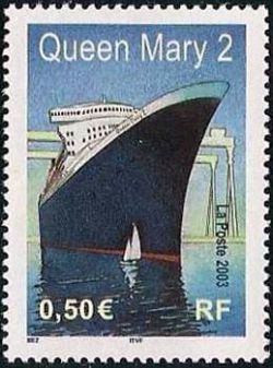 timbre N° 3631, Le Queen Mary 2  construit à Saint-Nazaire