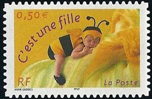timbre N° 3634, Timbre pour naissance : C'est une fille