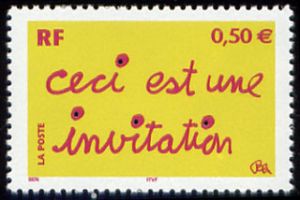 timbre N° 3636, Timbre de messages : Ceci est une invitation