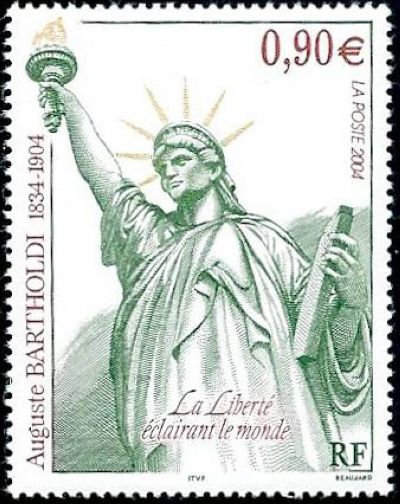 timbre N° 3639, « La Liberté éclairant le monde » du sculpteur Auguste Bartholdi (1834-1904)