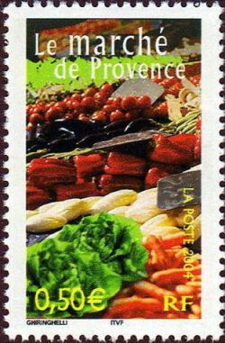 timbre N° 3647, La France à vivre  Le marché de Provence