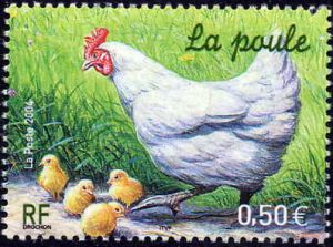 timbre N° 3663, Nature de France : Animaux de la ferme, La poule