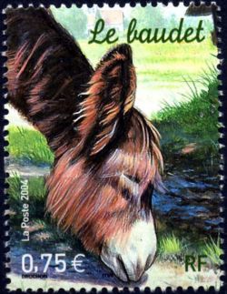 timbre N° 3665, Nature de France : Animaux de la ferme, Le baudet