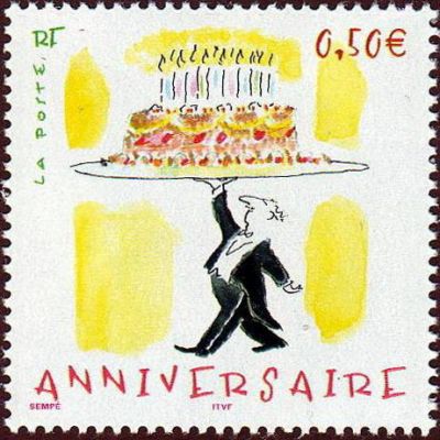 timbre N° 3688, Timbre pour anniversaire