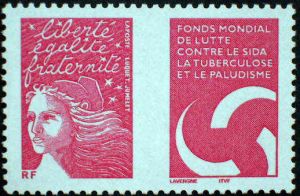 timbre N° 3689, Fonds mondial de lutte contre le sida, la tuberculose et le paludisme