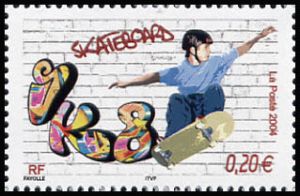 timbre N° 3691, Collection jeunesse : Les sports de glisse le Skateboard