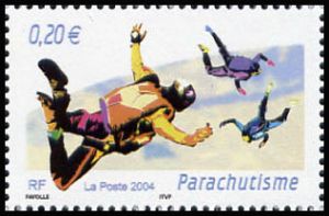 timbre N° 3692, Collection jeunesse : Les sports de glisse le Parachutisme
