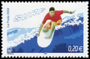 timbre N° 3694, Collection jeunesse : Les sports de glisse le Surf