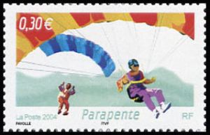 timbre N° 3697, Collection jeunesse : Les sports de glisse le Parapente
