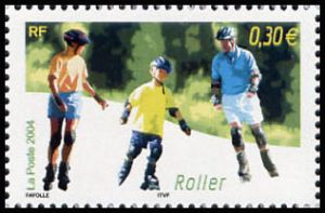 timbre N° 3700, Collection jeunesse : Les sports de glisse le Roller