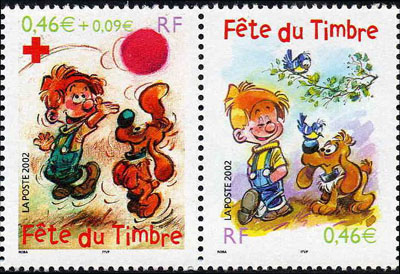 timbre N° P3467A, Fête du timbre, personnage de bande dessinée Boule et Bill