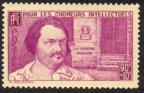 timbre N° 438, Honoré de Balzac (1799-1850) écrivain français. Romancier, dramaturge