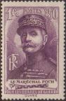timbre N° 455, Maréchal Foch (1851-1929), général en chef des troupes alliées