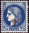timbre N° 486, Cérès 1F sur 1F75 bleu