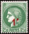 timbre N° 488, Cérès 1F sur 2F50 vert