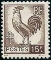 timbre N° 647, Série d'Alger Coq et Marianne