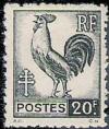 timbre N° 648, Série d'Alger Coq et Marianne