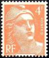 timbre N° 808, Marianne de Gandon 4 F orange