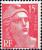 timbre N° 813, Marianne de Gandon 15 F rouge