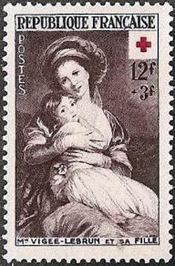  Croix rouge «Mme Vigée-Lebrun et sa fille» autoportrait 