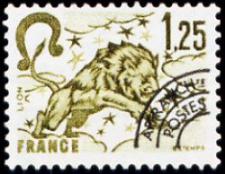  Signe du zodiaque préoblitéré <br>Lion 